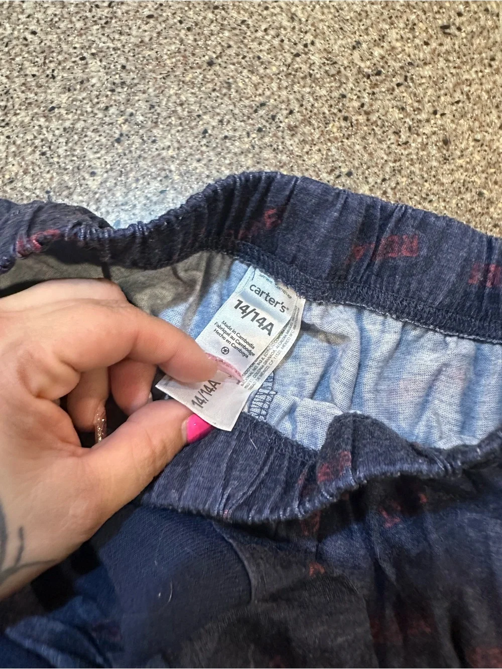 Carter's Navy Blue Pants with Red Print